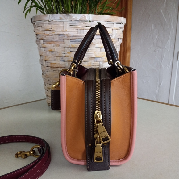 Coach Rogue 17, 2 way Tote with Shoulder Strap Pink Leather - Picture 7 of 11